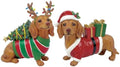 Simgoing 2 Pcs Christmas Figurines Table Decoration Dachshund Resin Statue by Simgoing