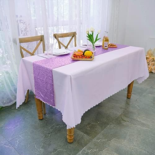Lavender Sequin Table Runner 12 Pack, 12''x108 Glitter Table Runner - Image 4