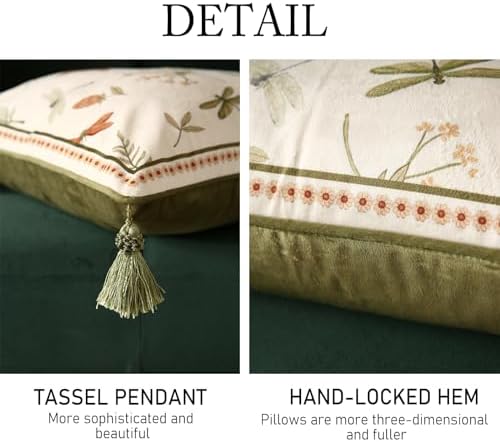 ISAENNE Designer Velvet Throw Pillow Covers,18"x18" Set of 2-Grace B - Image 4
