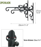 Sungmor Cast Iron Wall Hook Plant Hangers - 2PC Black - Image 6