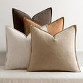 MIULEE Neutral Brown Linen Decorative Pillow Covers 16x16 Inch Pack of 4 by MIULEE