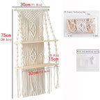 Macrame Wall Hanging Shelf,Boho Woven Tassel Shelves Plant Holder - Image 2
