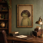 Gold Framed Funny Frog Portrait Wall Art, Quirky Canvas Print, 24x16 - Image 6