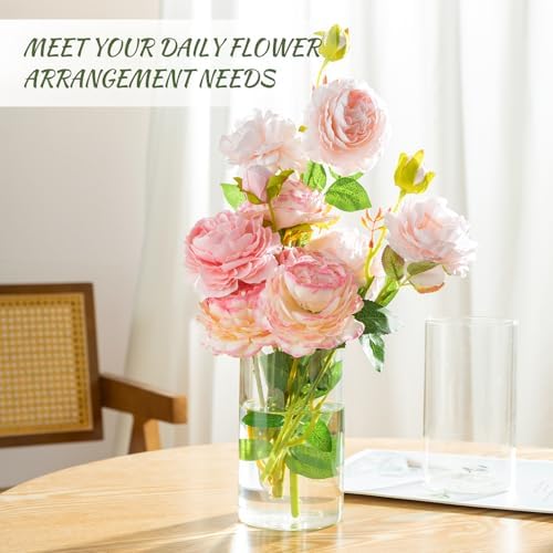 12pcs Glass Cylinder Vases for Centerpieces - 6 Inch Tall Flower Vase for Wedding Decorations, Clear Glass Flower Vases Floating Candle Holder for Table Centerpiece Wedding Home Décor - Image 3
