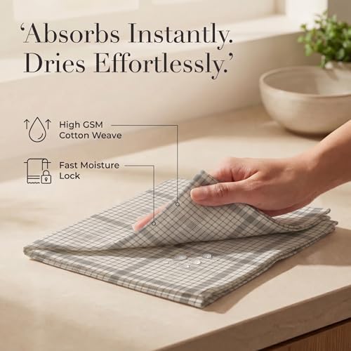 Urban Villa Cloth Napkins Cotton 20x20 (Set of 12) Tiny Checks - Image 3