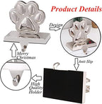 Christmas Stocking Holders for Fireplace Mantle Dog Paw Mantle Stocking Hangers Sliver Sturdy Stocking Hook for Tables Window Fireplace Home Decoration (1,Dog Paw) - Image 2
