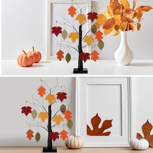 Briwooody 24” Thanksgiving Gratitude Tree with Leaves Kit Seasonal Holiday Decoration with Writing Pen Hemp Rope DIY Fall Decorations Craft Kit for Autumn Home Desktop Thanksgiving Decor(Classic) - Image 6