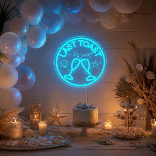 FuugZze Last Toast on The Coast Neon Signs for Wall Decor Coastal Neon Lights for Bedroom Last Toast on The Coast Led Signs for Bedroom Wall Dimmable Light Up Sign for Bachelorette Party Decorations - Image 5