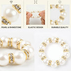 Set of 200 Imitation Pearl Napkin Rings, Gold Rhinestone Napkin Rings Bulk - Image 3