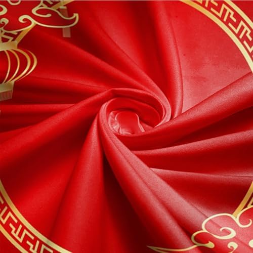 7.2ft Chinese Spring Festival Round Backdrop Cover Circle Gold Red Lantern Lucky Clouds Circle Background for Traditional Lunar Festival Party Banner Chinese New Year Party Decorations Props - Image 5