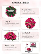 BLOSMON Hot Pink Flowers for Wedding: 10 Pcs Fakel Rose Balls for Table - Image 6