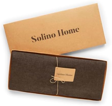 Solino Home 100% Pure Linen Table Runner Brown Long, Athena 14 x 144 in - Image 5