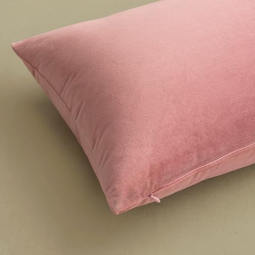 MIULEE 24x24 Inch Pack of 2 Euro Velvet Throw Pillow Covers Dusty Pink - Image 7