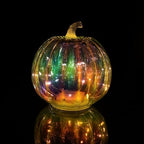 Colorful Mercury Glass Pumpkin with Built-in LED Light - Enhance Your Fall Decor with Magical Glow-Perfect Harvest Festival Decorations and Gift - Image 2