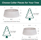 HarcoHome Christmas Tree Collar, 28.4" D Round Tree Base Cover Mixed with Natural Grain Fiber, Pet-Proof Plastic Xmas Tree Ring, Tree Skirt for Christmas Decorations, Easy Assembly (Beige) - Image 6