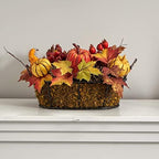 Nearly Natural Pumpkin, Gourd, Berry and Maple Leaf Artificial Arrangement 17 in. W x 12 in. D x 9 in. H - Image 4