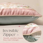 Vintage Pink Floral Pillow Cover 18x18, Tulip Garden - Image 5