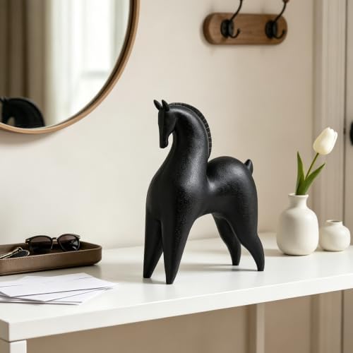 Cynkeyee Black Horse Statue Home-Decor - 11.5x4.25x8.5 Inch - Image 5