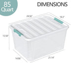 Zopnny 85-Qt Storage Box with Latching Lid, 2-Pack Stackable Large Bins - Image 2