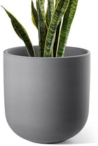 LE TAUCI 10 Inch Plant Pot, Ceramic Pots for Plants, Charcoal Gray by LETAUCI
