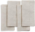 Solino Home 100% Pure Linen Napkins Light Natural, 20 x 20 in, Set of 4 by SolinoHome