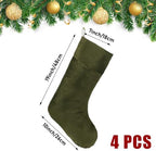 Hercicy 4 Pcs Green Christmas Velvet Stocking 19 Inch Xmas Hanging Stocking - Image 2
