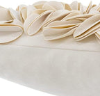 KINGROSE Handmade 3D Flower Home Decorative Throw Pillow Case Rectangular Cushion Cover 12 x 20 Inches for Bed Living Room Sofa Chair Solid Suede Beige - Image 4