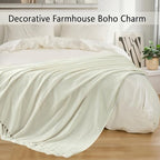 Chenille Throw Blanket for Couch 50" x 60", Ivory White - Image 2