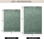 Chenille Throw Blanket for Couch 60" x 80" Twin, Sage Green - Image 3