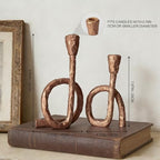 DN DECONATION Gold Twisted Candle Holders Set of 2 for Table Centerpiece - Image 5