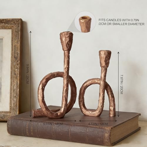 DN DECONATION Gold Twisted Candle Holders Set of 2 for Table Centerpiece - Image 5