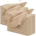 Pesonlook 24 Pcs Caramel Cotton Linen Napkins with Fringe, 16x16 Inches by Pesonlook