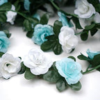 BLEUM CADE 12Pcs 16.4Ft Fake Flower Garland Faux Rose Vines with Lights - Image 6