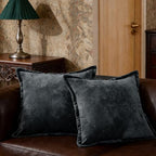 Luxurious Velvet Throw Pillow Covers 20x20 Set of 2 Decorative Pillow Covers Solid Square Cushion Case for Sofa Couch Bedroom Farmhouse, Blue Gray - Image 4