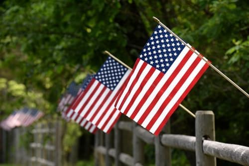 GIFTEXPRESS 12-Pack 12x18" American Stick Flags – Made in USA, Handheld with 30" Wooden Pole & Gold Spear Tip, Patriotic Grave Marker Flags for Memorial Day, 4th of July, Veterans Day, Parade Use - Image 5