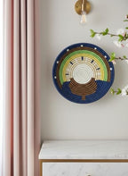 Handwoven African Basket Bowl for Fruits Home Decor (brown blue green, 8in diameter) - Image 6