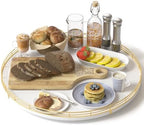 Oroyutor 16-Inch Oak Lazy Susan with Gold Rail and White Finish by Oroyutor