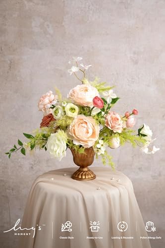 Ling's moment Fake Flowers Box, Faux Artificial Greenery Stems Foam Roses Silk Peony Ranunculus Fabic Flower for Centerpieces Bouquet Wedding Vase Floral Decorations, Garden Blush, Deluxe Combo - Image 2