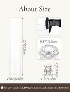 Hurricane Glass Candle Holders: 12" Tall Cylinder Cover Set of 10 - Image 6