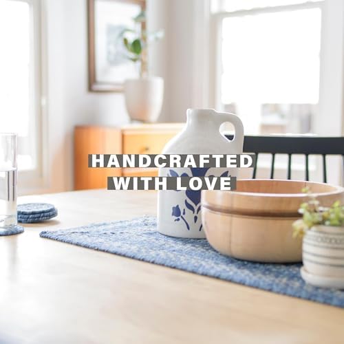 Homespice Denim Braided Table Runner for Coastal Decor, Oval 8x28 Set of 2 - Image 3