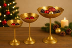Tealight Holder Urli Bowl Stand | Set of 3 Decorative Urli Stands Christmas Center Piece for Home Decor | Ideal for Floating Diya/Candle for Diwali & Thanksgiving & All Festival - Image 3