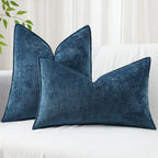 decorUhome Chenille Poseidon Velvet Throw Pillow Covers 22x22 Set of 2 - Image 4