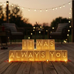 It was Always You Light Up Letters Signs, Romantic Proposal Anniversary Valentines' Day Decorations with Luminary Paper Bags, LED Tea Light Candles, Red Heart Balloons, Artificial Rose Petals - Image 4