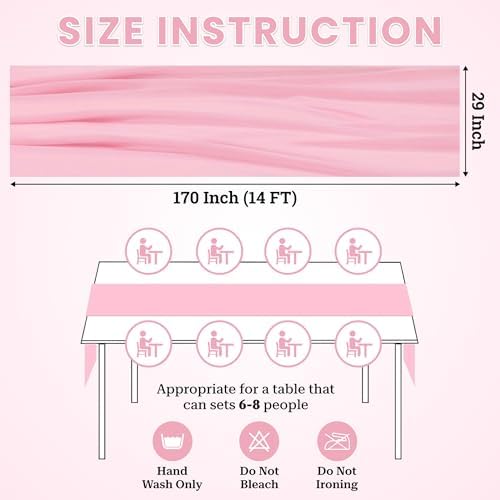 MDS Pack of 15 | Dusty Rose | 14ft Chiffon Table Runner 29x170 Inches Long Romantic Rustic Sheer Gauze Runner for Wedding Bridal Shower Birthday Banquets Engagement Spring Easter Boho Decorations - Image 3