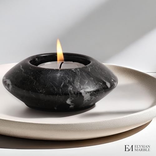 Tea Light Candle Holders Set of 3 – Handcrafted Natural Marble Tealight & Votive Holders in Graduated Sizes (4", 3.5", 3"), Decorative Stone Candle Holders for Home Décor & Table Centerpieces - Image 7