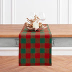 Solino Home 100% Pure Linen Table Runner, 14 x 144 in, Red and Green Check by SolinoHome