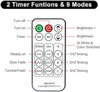 24" Pre-lit Christmas Wreath with 50 Lights & Timer & Remote, 150 Branches - Waterproof Battery Operated Lighted Christmas Door Wreath with Hanger & Red Bow for Christmas Outdoor Decorations - Image 6