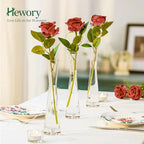 Hewory Glass Bud Vases for Centerpieces Set of 36, Handmade Modern Clear Small Skinny Decorative Single Flower Vase, Minimalist Slim Floral Vase for Home Wedding Party Events Table Decor, 9.64" - Image 3