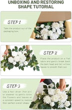 Wedding Decor (Pack of 2) Welcome Sign Flower Backdrop Garland for Ceremony Reception Wall Easel Home Decoration Entryway Faux Outdoor Board Head Table Decor (White) - Image 6