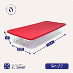 HOMZ Holiday Tote Plastic Storage Bin with Lid, 41 Qt, Clear/Red, 2 Pack - Image 4